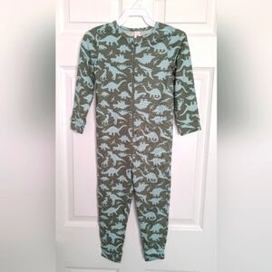 NWT Joe Fresh (Size 4T) Olive & Light Green Dinosaur Footless Pyjamas/Sleepers
